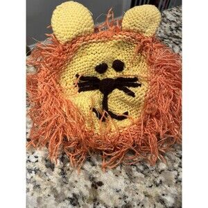 Zooni Wear Mop Top Lion Hat Medium (1-2yrs) Unisex Winter Orange Red Yellow